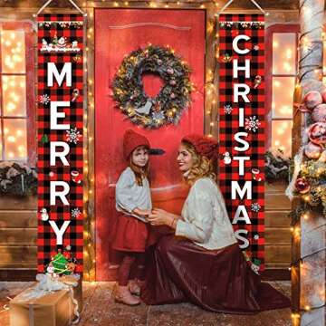 Unves Merry Christmas Banner - Festive Home Decor