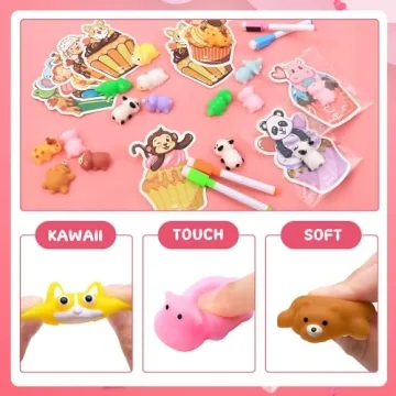 Valentines Mochi Squishies Toys with Cards for Kids