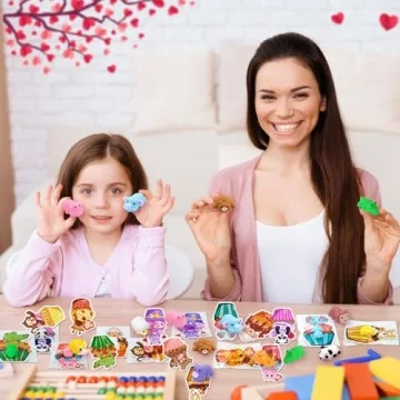 Valentines Mochi Squishies Toys with Cards for Kids