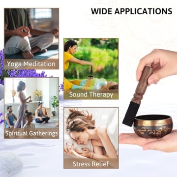 Domestar Tibetan Singing Bowl Set for Meditation and Sound Therapy