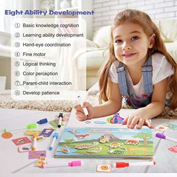 Dinhon Busy Book 15 Themes Activity Binder for Kids