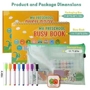Dinhon Busy Book 15 Themes Activity Binder for Kids
