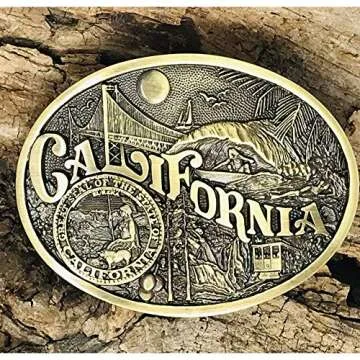 Montana Silversmiths State Heritage Attitude Western Belt Buckle (60811) (California - Antiqued Brass)