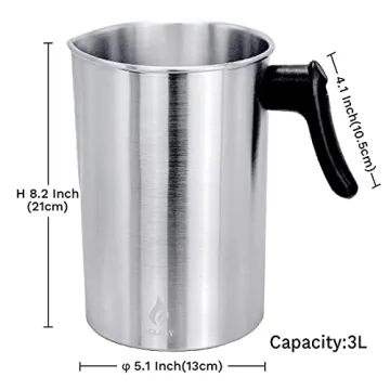 AGLARY Candle Making Pouring Pot with Heat-Resistant Handle and Dripless Spout