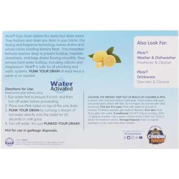 COMPAC HOME Plink Fizzy Drain Cleaner and Deodorizer, Air Fresheners for Kitchen Sink, Home Accessor...