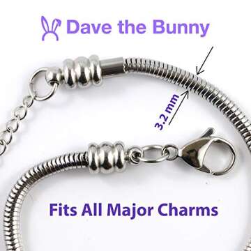 Emerald Park Jewelry Parrot Bracelet | Cockatiel Bird Stainless Steel Snake Chain Charm Bracelet