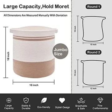 OIAHOMY Large Storage Basket with Handles for Home