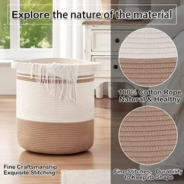 OIAHOMY Large Storage Basket with Handles for Home