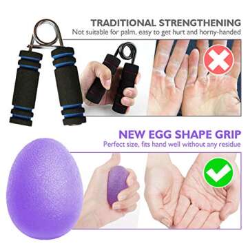 Peradix Hand Grip Strength Trainer, Stress Relief Ball for Adults and Kids, Wrist Rehab Therapy Hand...