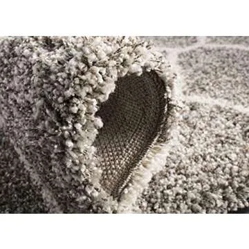 SAFAVIEH Hudson Shag Collection Area Rug - 8' x 10', Grey & Ivory, Moroccan Ogee Trellis Design, Non-Shedding & Easy Care, 2-inch Thick Ideal for High Traffic Areas in Living Room, Bedroom (SGH280B)