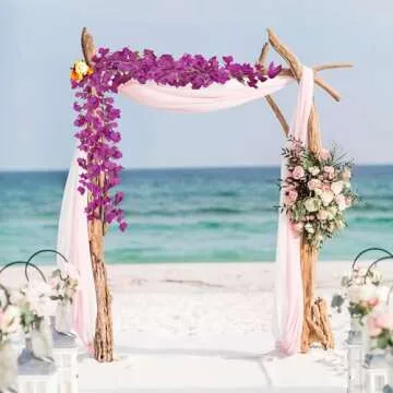 Ammyoo 2 PCS Artificial Bougainvillea Bouquet Flowers,49 inches Triangle Plum Blooming Silk Bouquet for Home Centerpieces Garden Party Indoor Outdoor Spring Summer Decoration(Fuchsia)