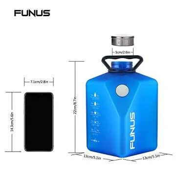 POPICHIC Water Bottle 2.7L Big Workout Gallon Jug Leak Proof for Sports Hiking Gym Outdoor (Matt Blue)