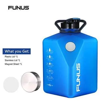 POPICHIC Water Bottle 2.7L Big Workout Gallon Jug Leak Proof for Sports Hiking Gym Outdoor (Matt Blue)