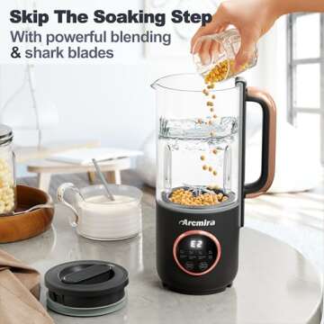 𝟴 𝗶𝗻 𝟭 Automatic Nut Milk Maker, 35 oz(1000ml) Homemade Oat, Soy, Plant-Based and Dairy ...