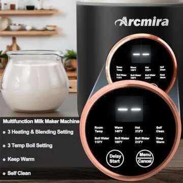 𝟴 𝗶𝗻 𝟭 Automatic Nut Milk Maker, 35 oz(1000ml) Homemade Oat, Soy, Plant-Based and Dairy Free Beverages, Almond Milk Maker with Delay Start/Keep Warm/Boil Water, Soy Milk Maker with Nut Milk Bag