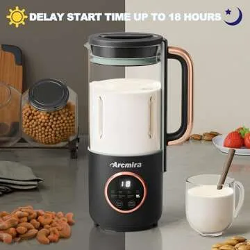 𝟴 𝗶𝗻 𝟭 Automatic Nut Milk Maker, 35 oz(1000ml) Homemade Oat, Soy, Plant-Based and Dairy Free Beverages, Almond Milk Maker with Delay Start/Keep Warm/Boil Water, Soy Milk Maker with Nut Milk Bag