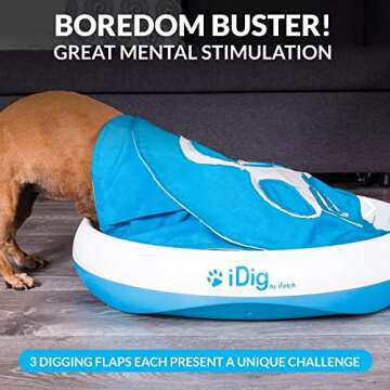 iFetch iDig Stay Dog Digging Toy, Interactive Sniff Mat for Dogs, Activity Treat Puzzle for Mental S...