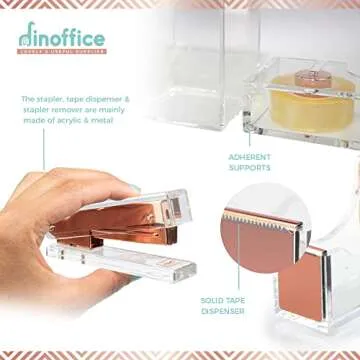 Rose Gold Office Supplies - Stylish Functional Desk Set