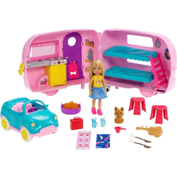 Barbie Club Chelsea Camper Playset with Doll & Accessories for Creative Play