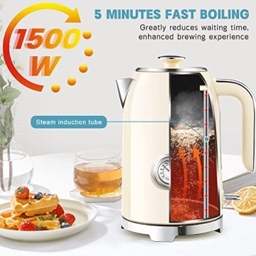 SUSTEAS Electric Kettle with Thermometer, Fast Heating