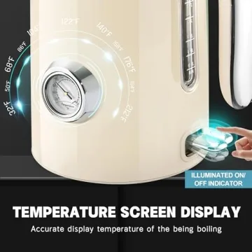 SUSTEAS Electric Kettle with Thermometer, Fast Heating