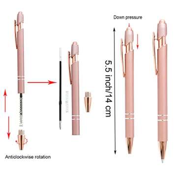PASISIBICK 12 Pieces Rose Gold Inspirational Motivational Quotes Snarky Screen Touch Stylus Ballpoin...