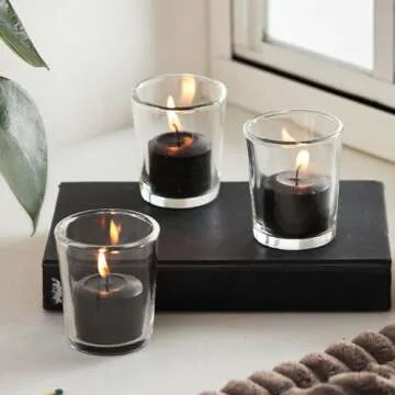 Direct Candle Supply - Votive Candle Holder - Sets - Premium Crystal Clear Tealight Candle Holders for Wedding, Holiday and Home Decor (24 Pack)