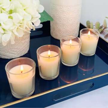 Direct Candle Supply - Votive Candle Holder - Sets - Premium Crystal Clear Tealight Candle Holders for Wedding, Holiday and Home Decor (24 Pack)