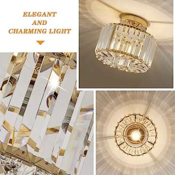 BUXVRCS Crystal Ceiling Light Fixture Elegant Design