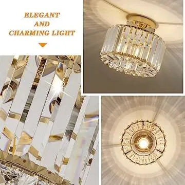 BUXVRCS Crystal Ceiling Light Fixture Elegant Design