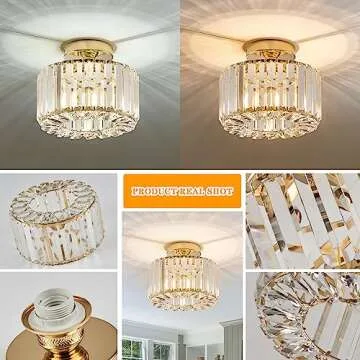 BUXVRCS Crystal Ceiling Light Fixture Elegant Design