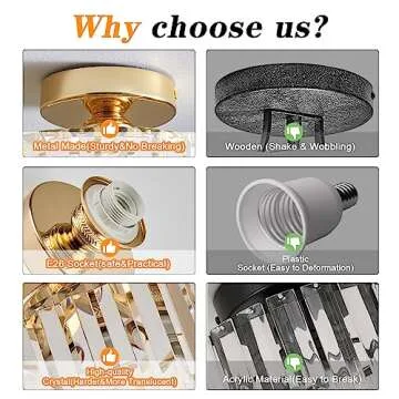 BUXVRCS Crystal Ceiling Light Fixture Elegant Design