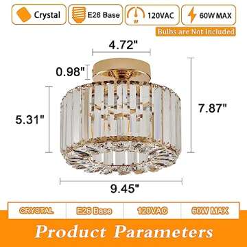 BUXVRCS Crystal Ceiling Light Fixture Elegant Design