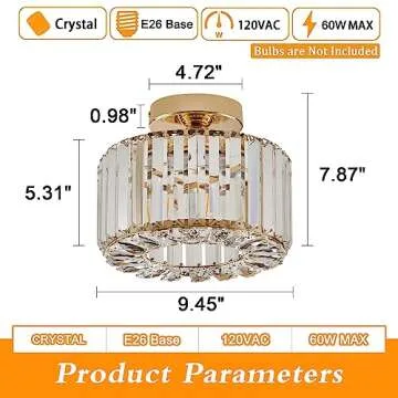 BUXVRCS Crystal Ceiling Light Fixture Elegant Design