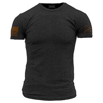 Grunt Style Basic Men's T-Shirt (X-Large, Charcoal - Tan)