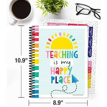 Carson Dellosa Happy Place Teacher Planner, Undated 8" x 11" Planner, Daily Planner, Weekly Planner ...