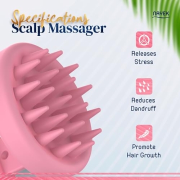 NAYEK Pink Silicone Scalp Massager for Healthy Hair Care