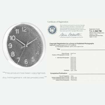 Roymnie Wall Clock Green, Silent Wall Clocks Battery Operated 8 Inch-Modern Non Ticking Analog Clock Decorative for Kitchen Office Bathroom Bedroom(Gold)