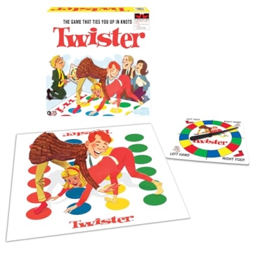 Classic Twister with Retro Design and Oversized Spinner by Winning Moves Games USA, Party Game for 2...