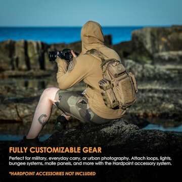Freelance(TM) photo and drone tactical sling-pack by Hazard 4(R) - Coyote , 7.5 x 7.9 x 14.9"