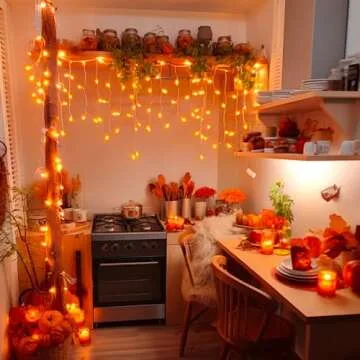 JMEXSUSS 800 LED Thanksgiving Icicle Lights Outdoor