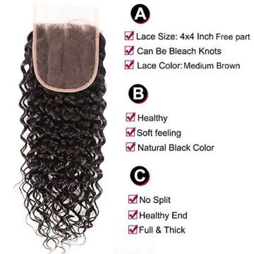 Laritaiya Water Wave Hair Bundles with Closure
