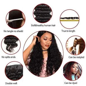 Laritaiya Water Wave Hair Bundles with Closure