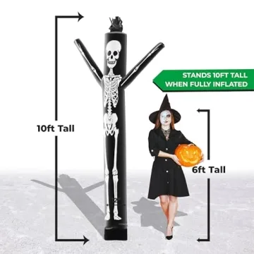 Halloween Skeleton Air Dancer 10ft Wacky Waving Inflatable