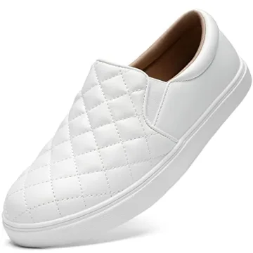 STQ Women's Vegan Leather Slip-On Sneakers - Comfort & Style US 6.5
