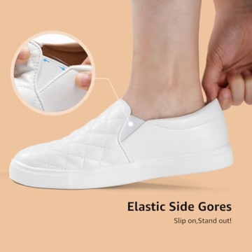 STQ Women's Vegan Leather Slip-On Sneakers Comfortable & Stylish