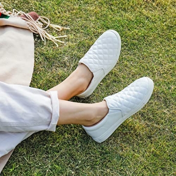 STQ Women's Vegan Leather Slip-On Sneakers Comfortable & Stylish