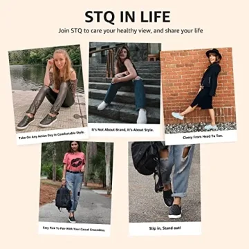 STQ Women's Vegan Leather Slip-On Sneakers Comfortable & Stylish
