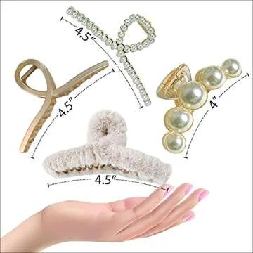 Elegant 4pcs Hair Clips Set for Women Non-Slip Accessory