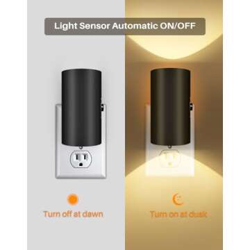 Night Lights Plug into Wall, LED Plug in Night Light, Dusk to Dawn Light Sensor, 0-100LM Adjustable ...